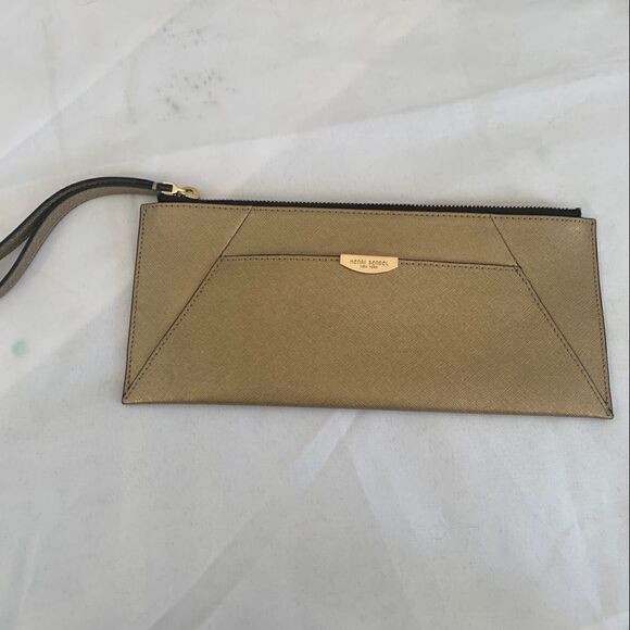 Henri Bendel West 57th Travel Pouch Wristlet - Gold - Picture 1 of 9